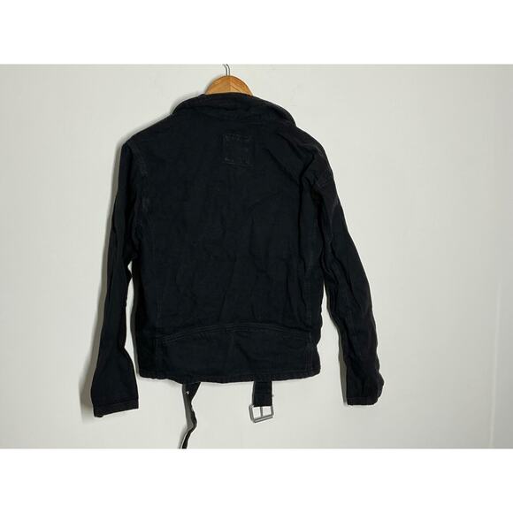 Forever 21 Faux Suede Motorcycle Jacket Black Medium Crosszipped - Picture 6 of 8